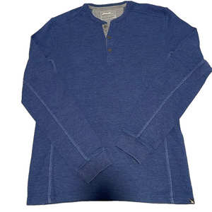 Eddie Bauer long sleeve blue thermal Henley sz TL